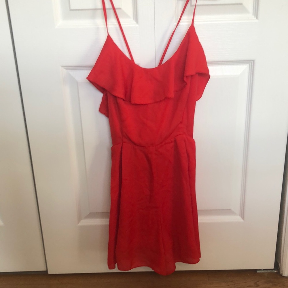 Charlotte Russe, Red romper, size L, fits like a flowy dress on the legs